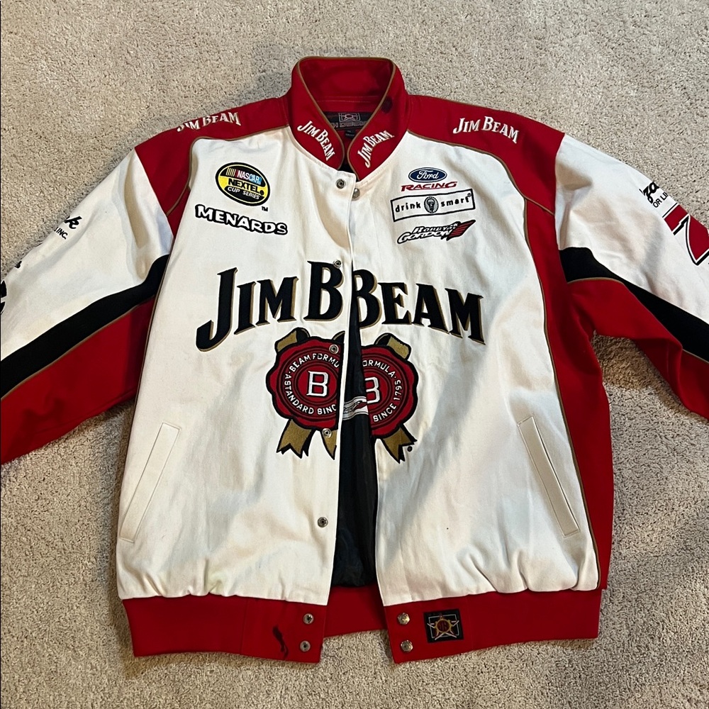 Jim Beam Red & White Racing-Style Bomber Jacket